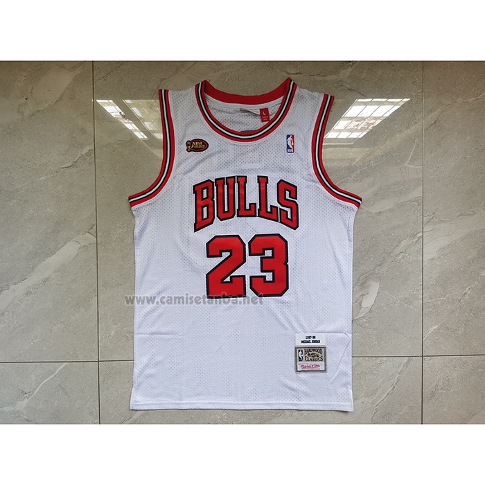 Camiseta Chicago Bulls Michael Jordan #23 Mitchell & Ness 1998 NBA Finals Blanco